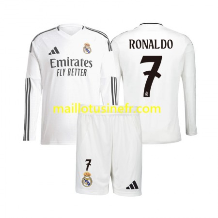 Maillot de Foot Real Madrid Cristiano Ronaldo 7 Domicile 2024-25 Manches Longues - Enfant